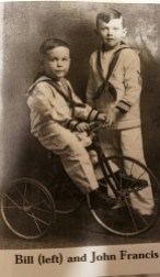 sons, John and Billy (on the bicycle)